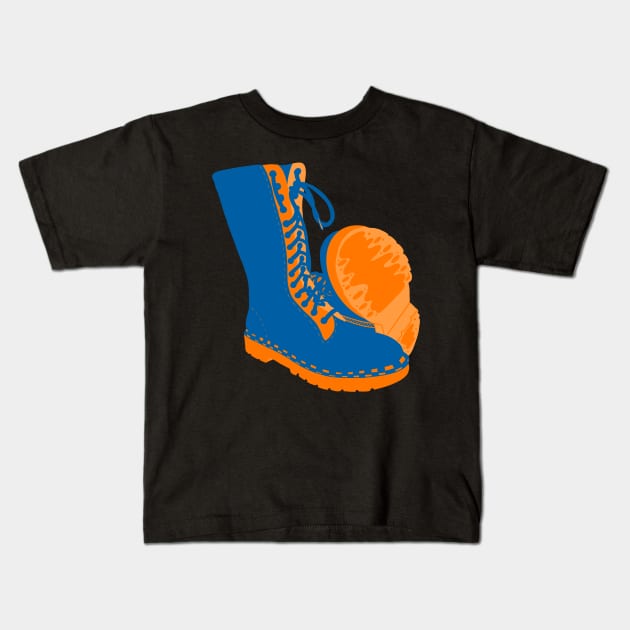 Dr. Martens - Blue & Orange Kids T-Shirt by The3rdMeow